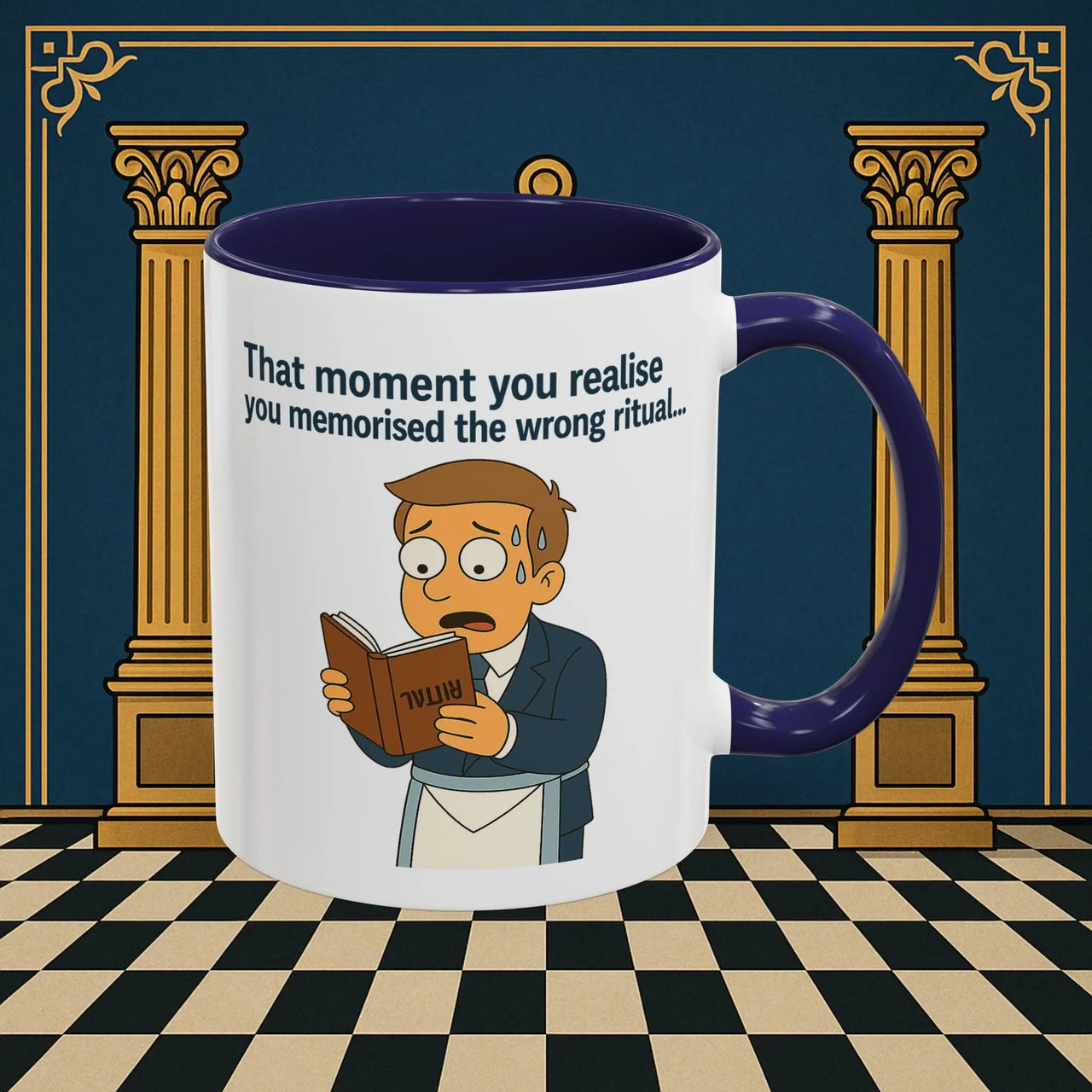 Masonic Mugs Ready to Go – Wrong Ritual (Accent Coloured 11oz Mug) Printify
