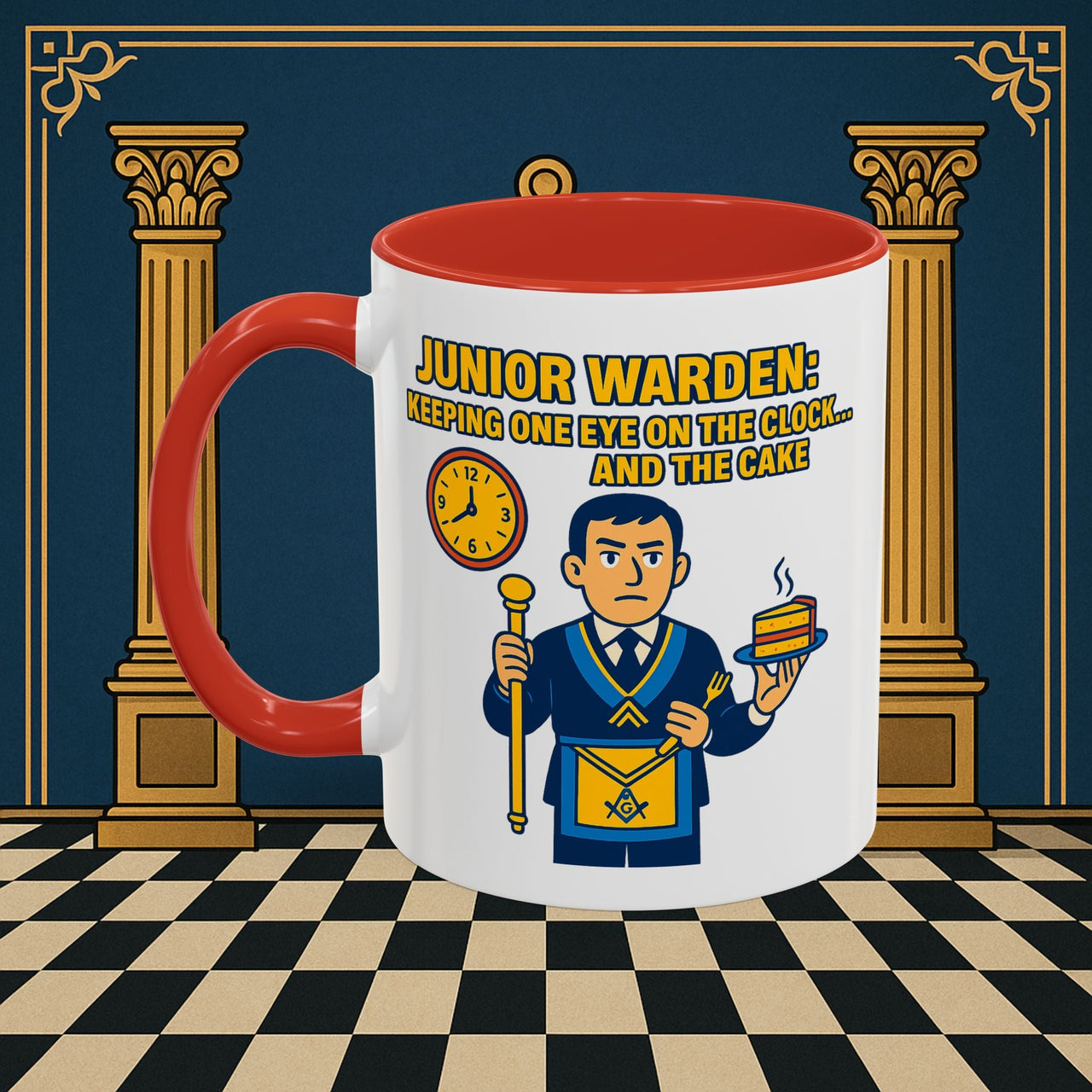 Masonic Mugs - Masonic Vigilance: Junior Warden's Timekeeping Duty,  Junior Warden Printify