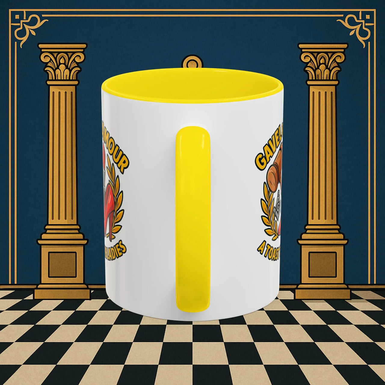 Masonic Mugs – Gavel & Glamour: A Toast to the Ladies (Accent Coloured 11oz Mug) Printify