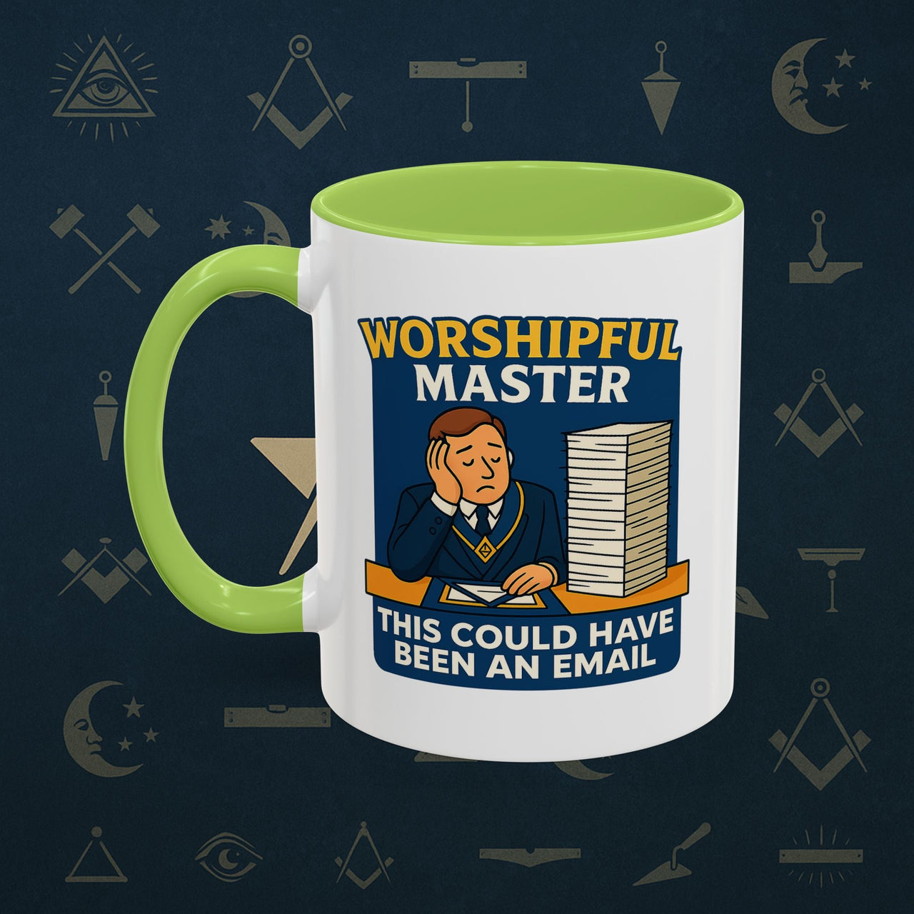 Masonic Mugs - Masonic Meetings Madness - Worshipful Master Printify