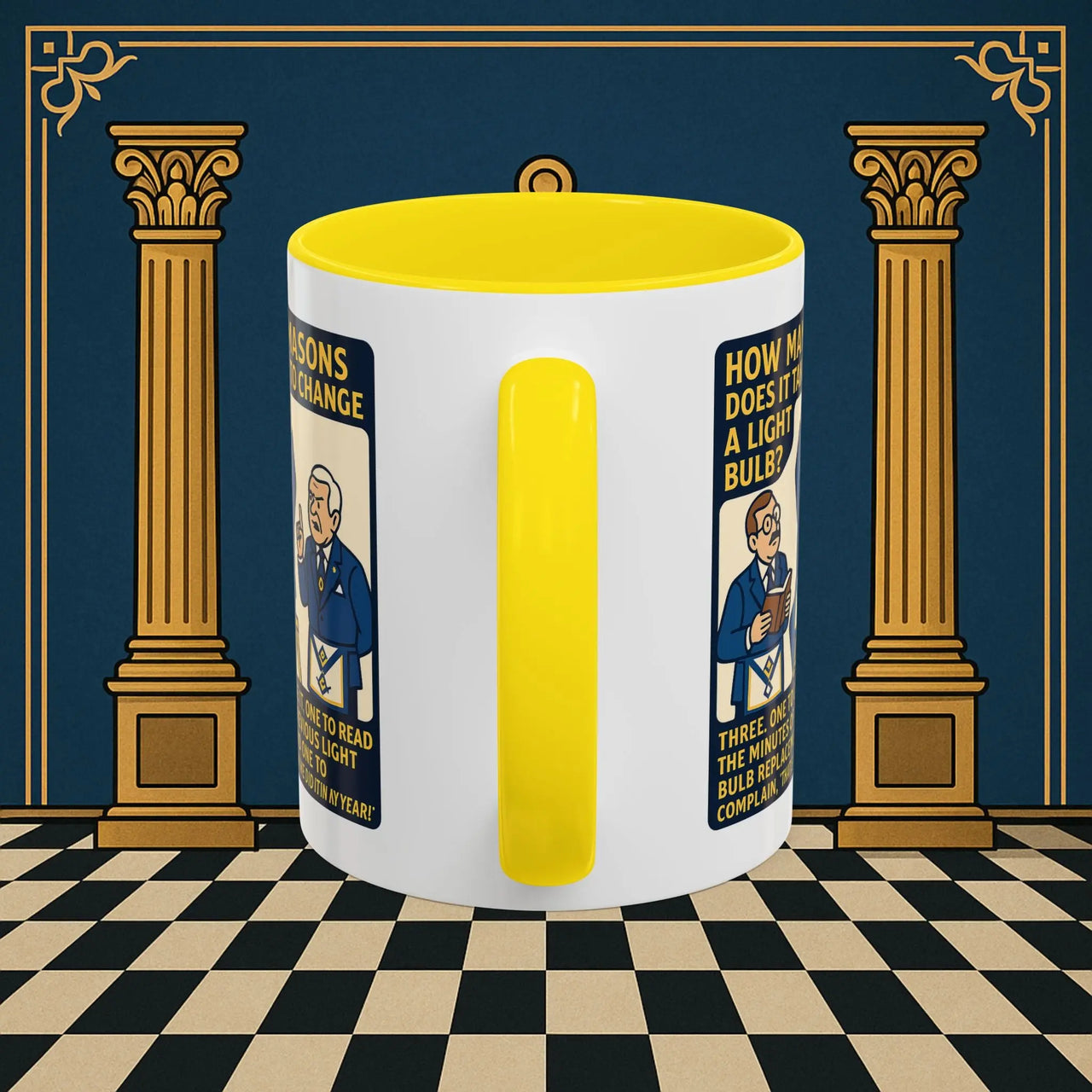 Masonic Mugs Ready to Go – How Many Masons? (Accent Coloured 11oz Mug) Printify