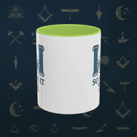 Masonic Mugs Ready to Go – So Mote It Tea (Accent Coloured 11oz Mug) Printify