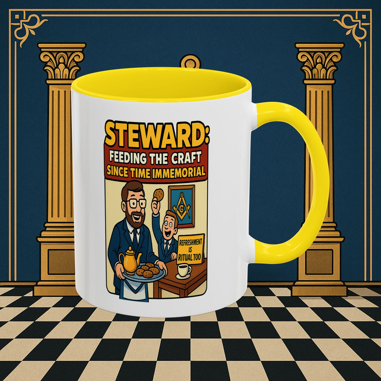 Masonic Mugs - Feeding Freemasonry's Fellowship - Steward Printify