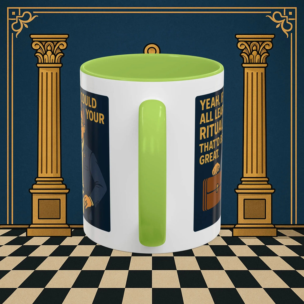 Masonic Mugs Ready to Go – Learn Your Ritual (Accent Coloured 11oz Mug) Printify