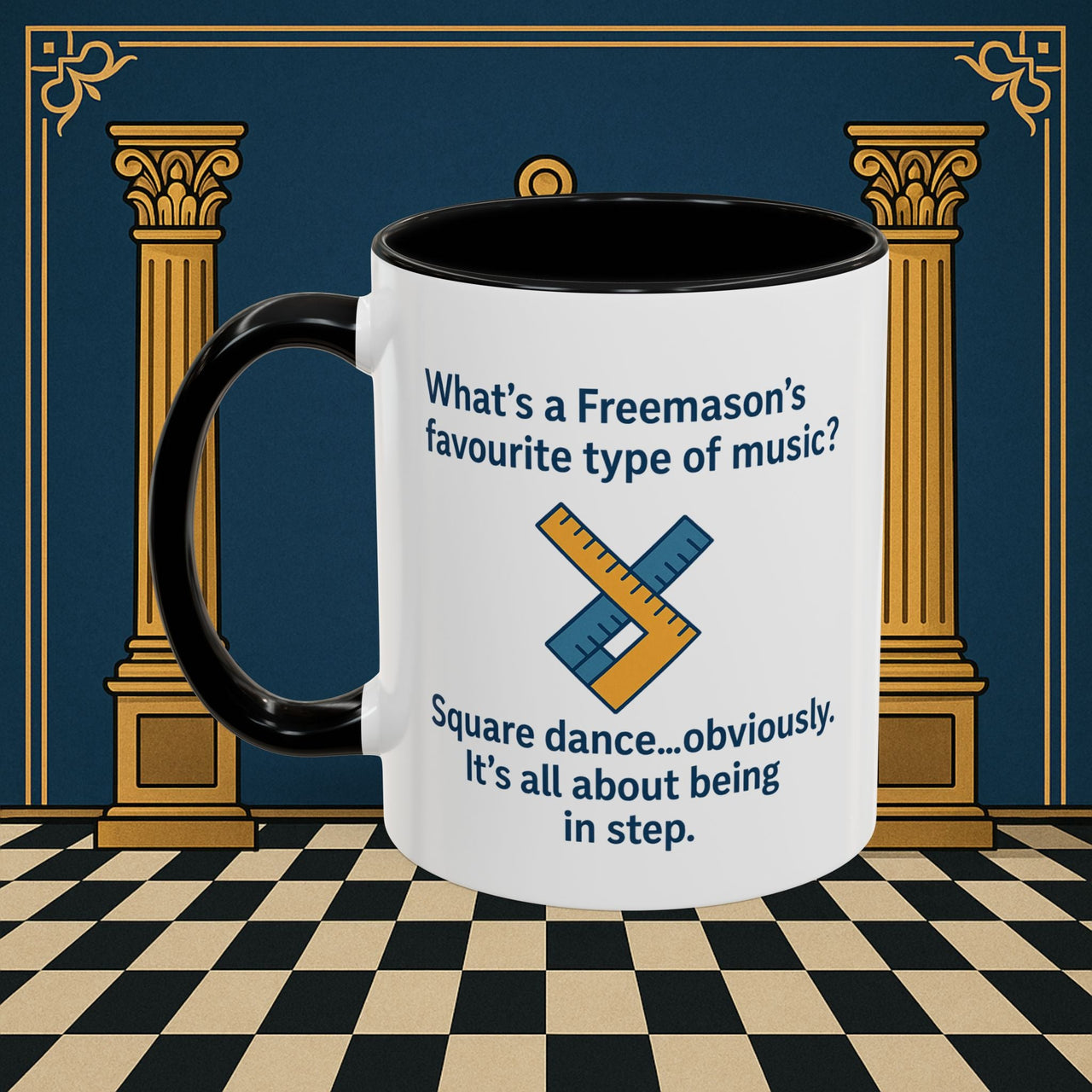 Masonic Mugs Ready to Go – Favourite Type of Music (Accent Coloured 11oz Mug) Printify