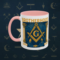 Masonic Mugs Ready to Go – Brotherhood and Unity (Accent Coloured 11oz Mug) Printify