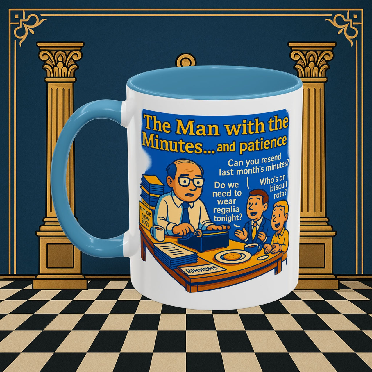 Masonic Mugs - Bureaucratic Blues - Secretary Printify