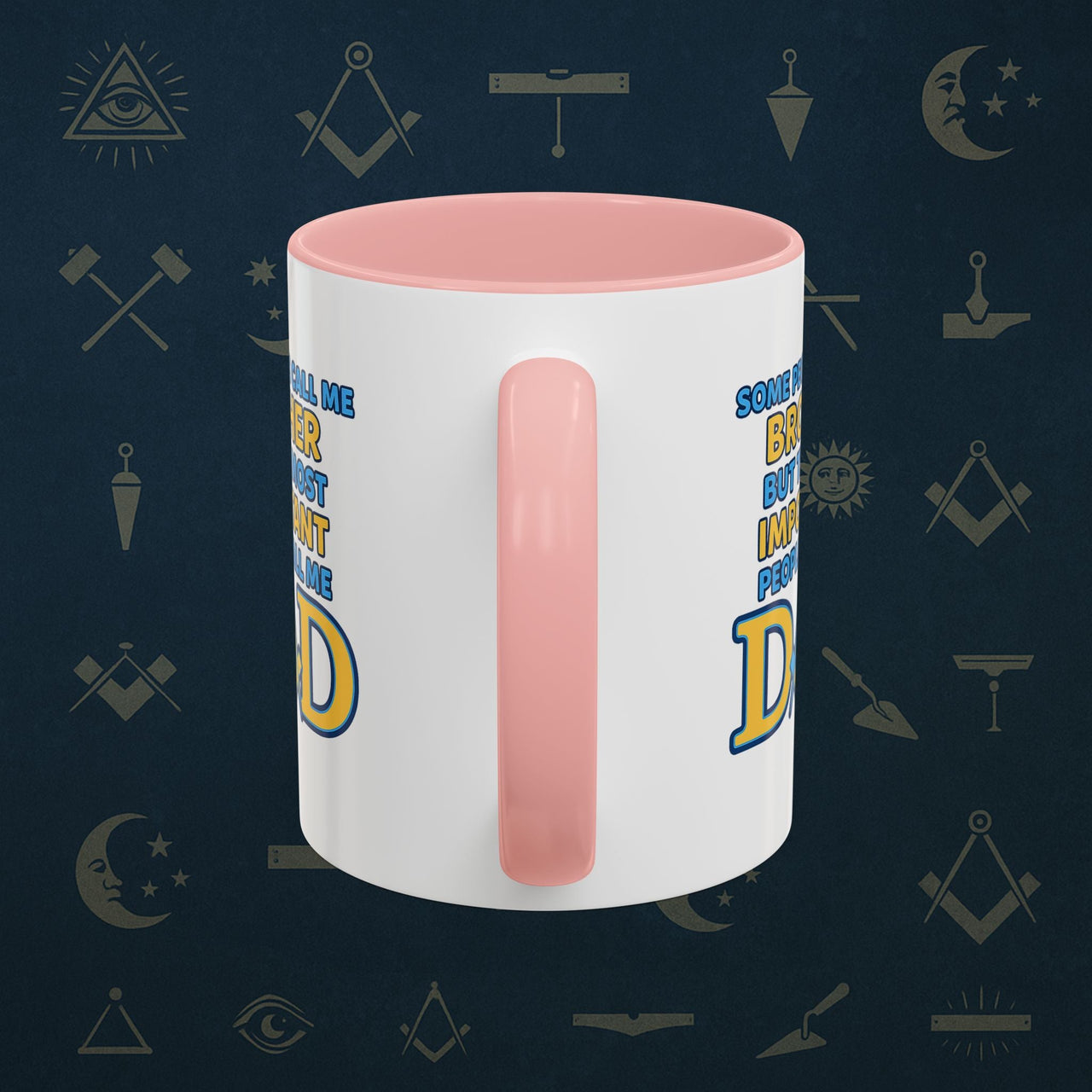 Masonic Mugs Ready to Go – Brother and Dad (Accent Coloured 11oz Mug) Printify