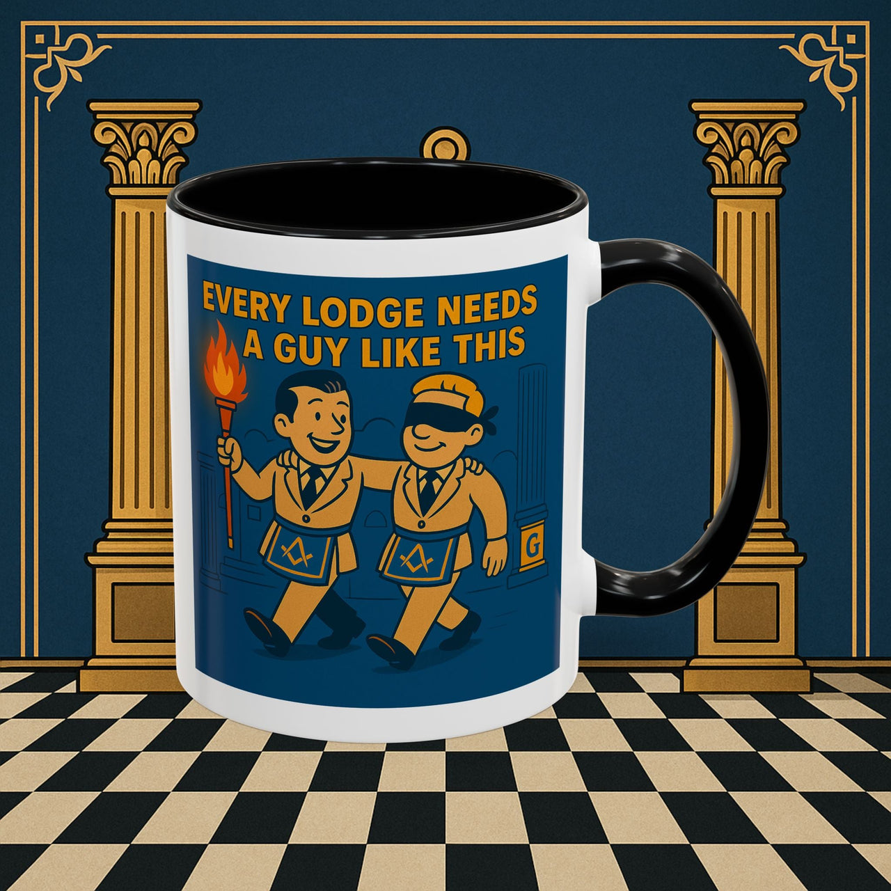 Masonic Mugs Ready to Go – Every Lodge Needs a Guy Like This (Accent Coloured 11oz Mug) Printify