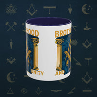 Masonic Mugs Ready to Go – Brotherhood and Unity (Accent Coloured 11oz Mug) Printify