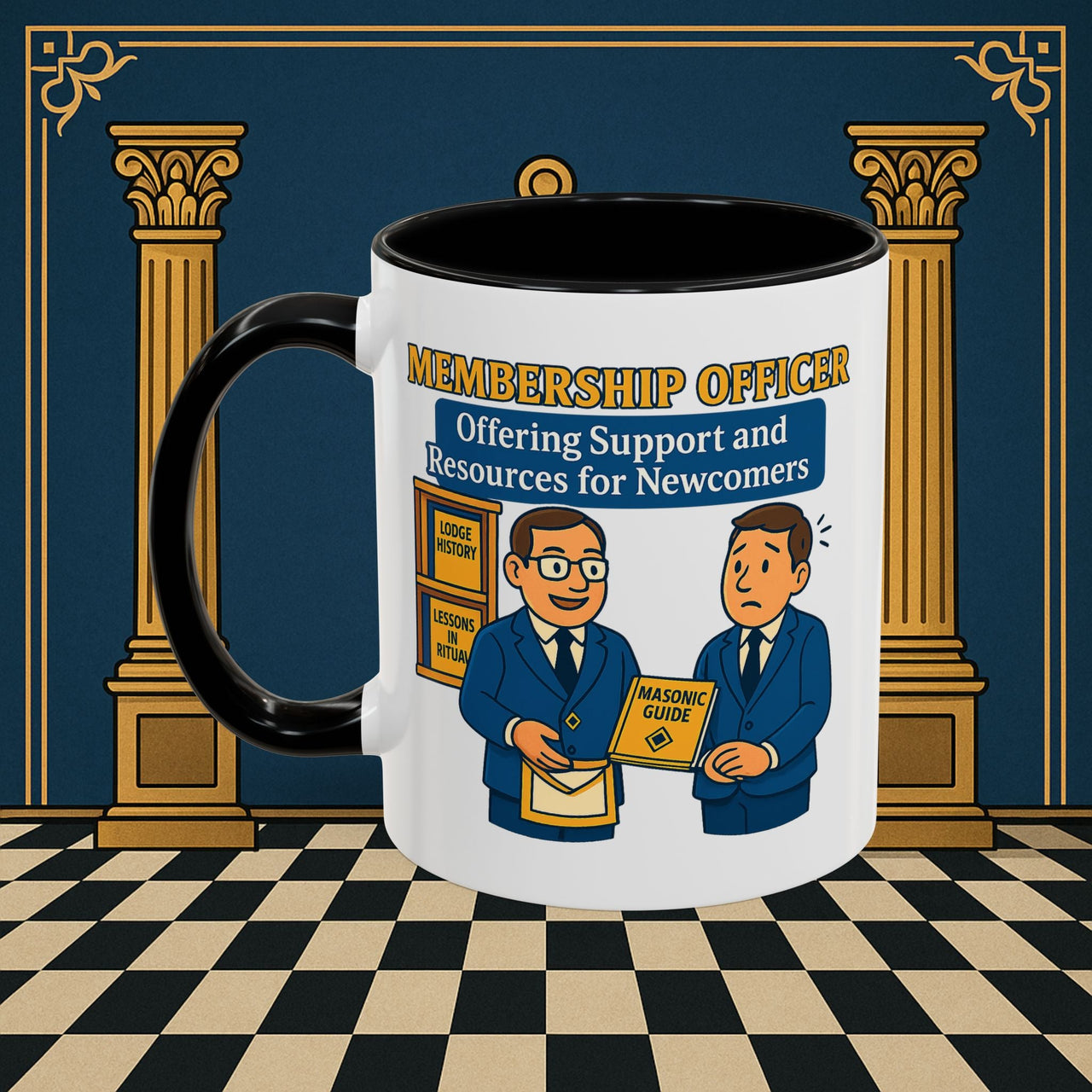 Masonic Mugs - Welcoming New Brothers - Membership Secretary Printify