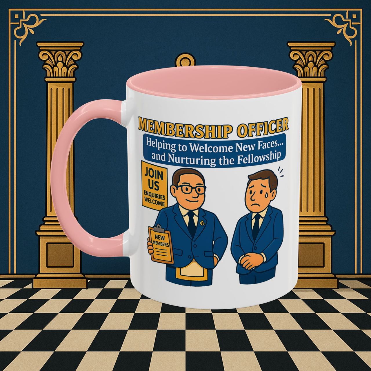 Masonic Mugs - Welcome to the Club - Membership Secretary Printify