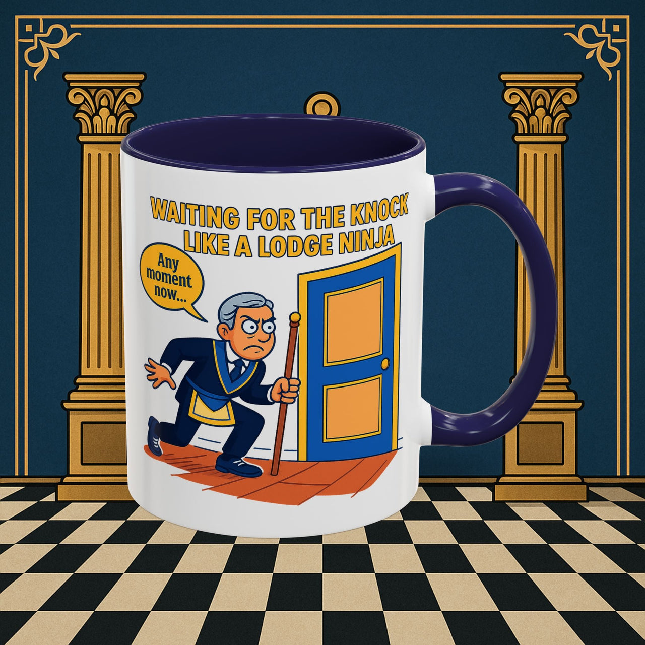Masonic Mugs - Masonic Anticipation: Lodge Ninja in Waiting, Junior Deacon Printify