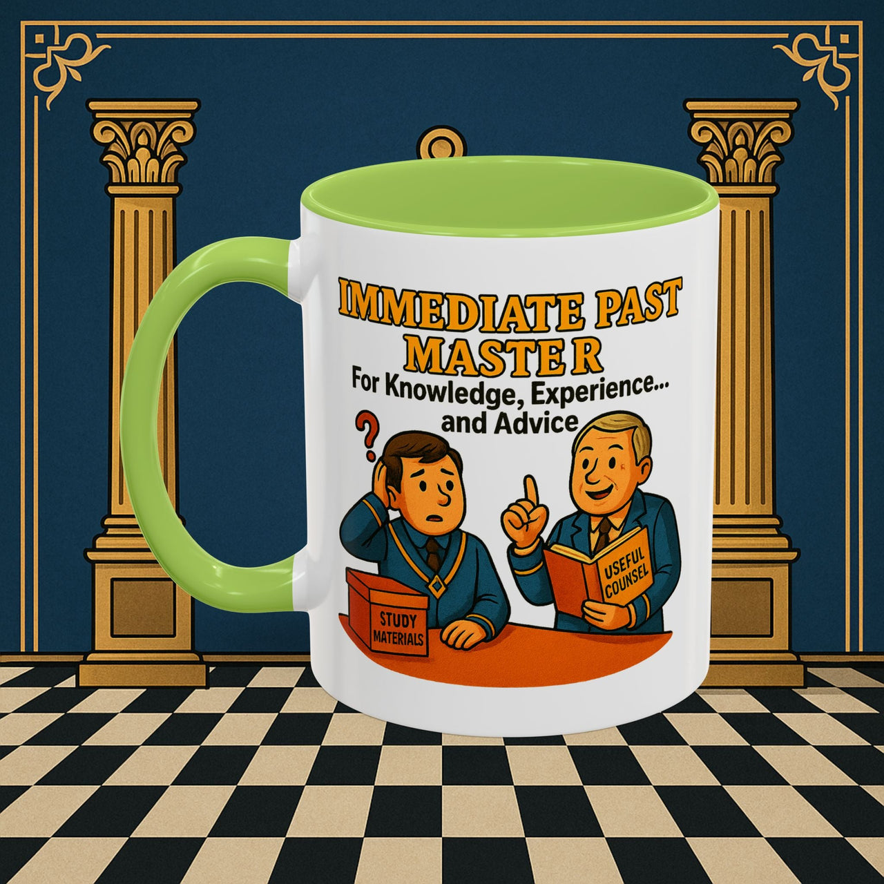 Masonic Mugs - Accent Coloured 11oz Mug - Wisdom Transfer Printify