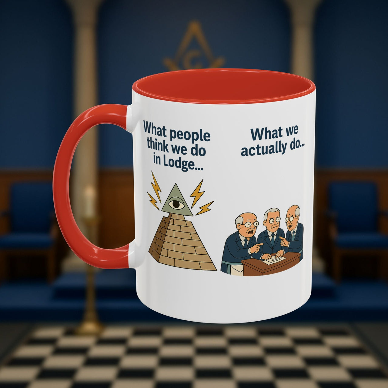 Masonic Mugs Ready to Go – Just for the Ceremony (Accent Coloured 11oz Mug) Printify