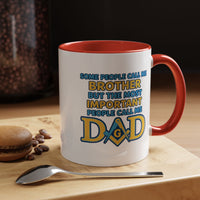 Masonic Mugs Ready to Go – Brother and Dad (Accent Coloured 11oz Mug) Printify