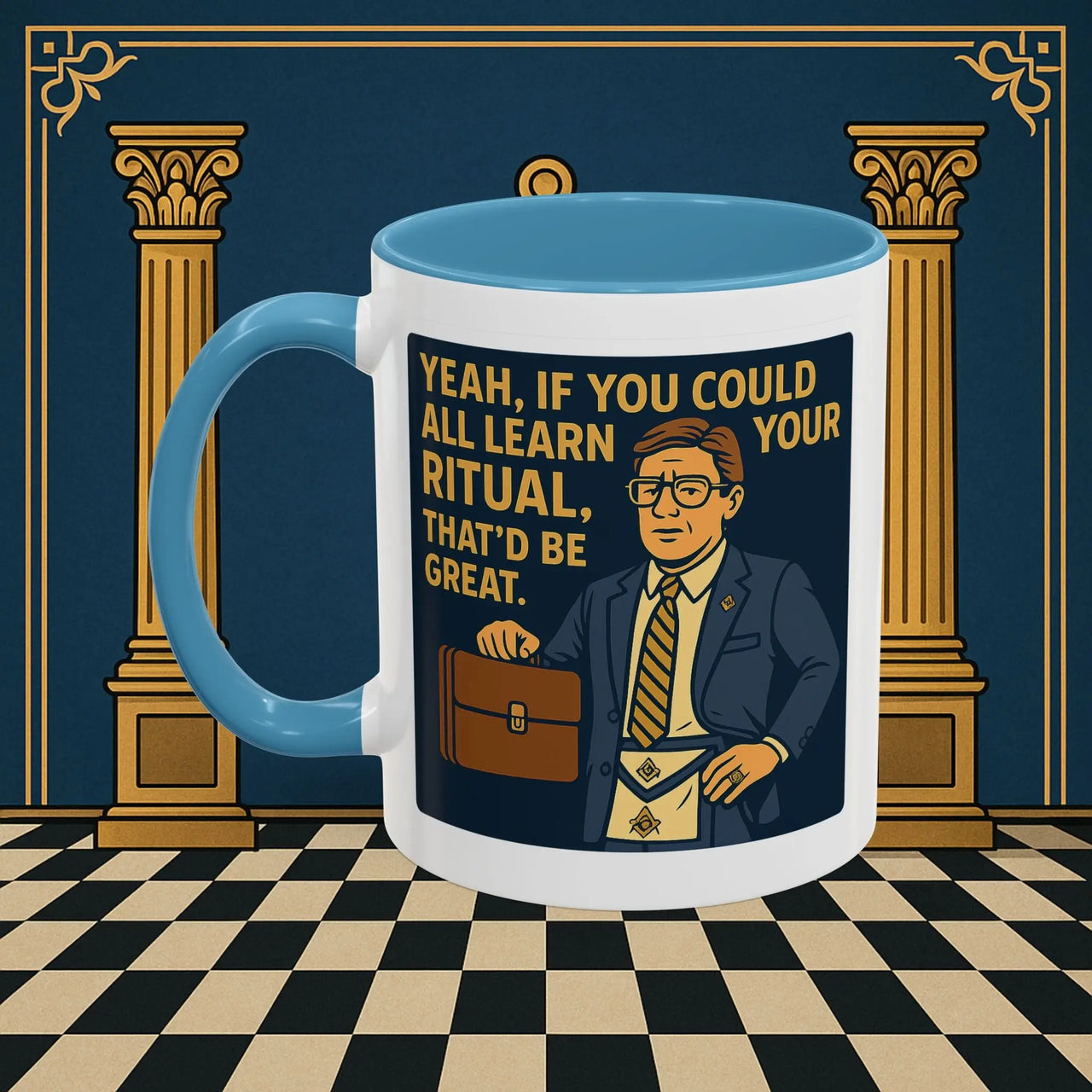 Masonic Mugs Ready to Go – Learn Your Ritual (Accent Coloured 11oz Mug) Printify