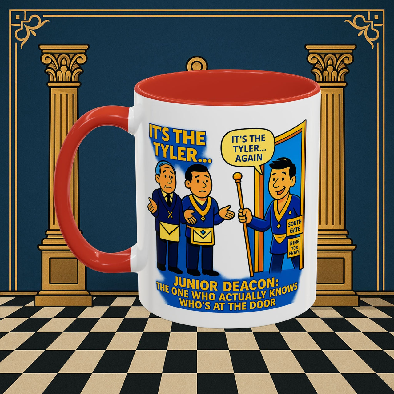 Masonic Mugs - Masonic Mysteries Unveiled: Lodge Leadership Comedy, Junior Deacon Printify