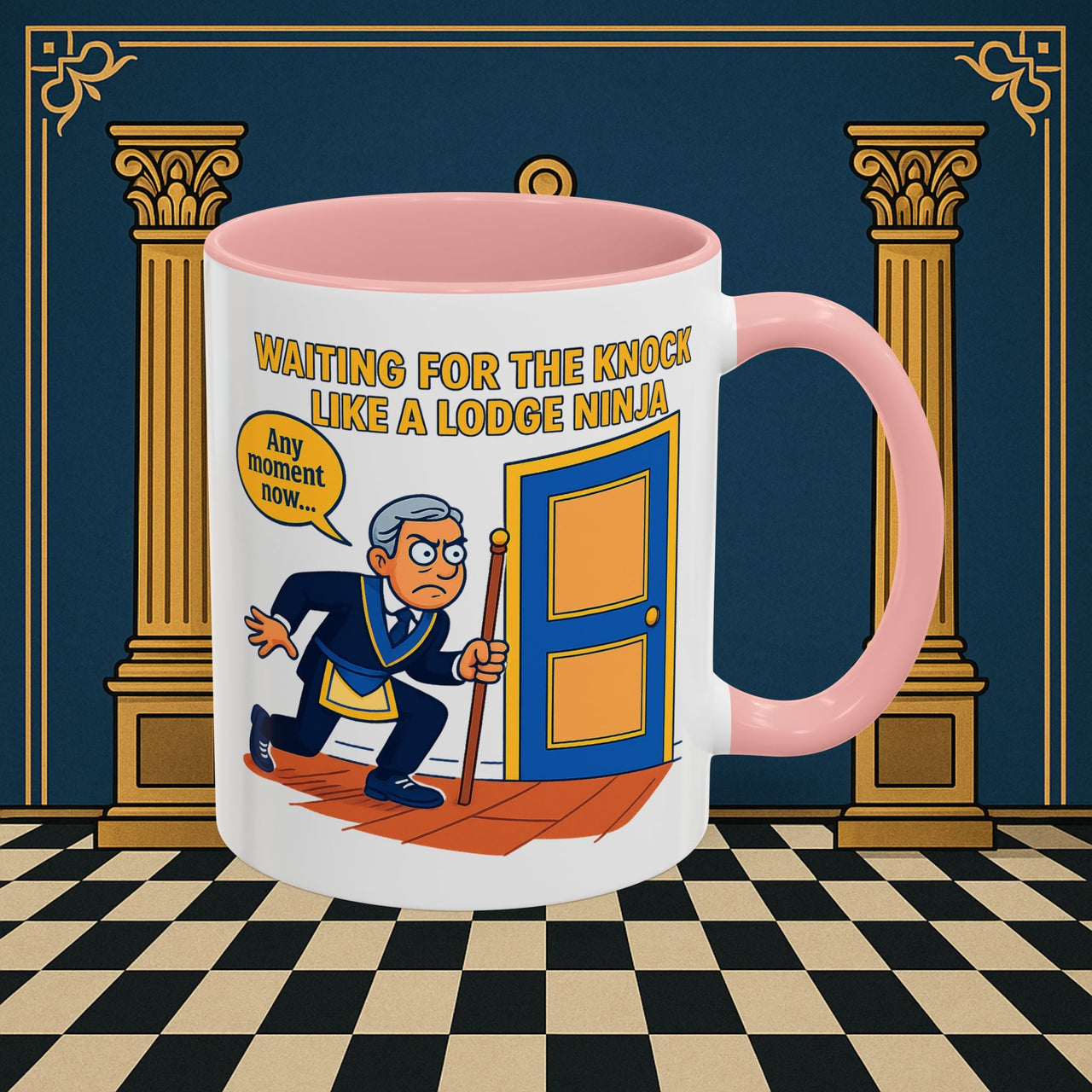 Masonic Mugs - Masonic Anticipation: Lodge Ninja in Waiting, Junior Deacon Printify