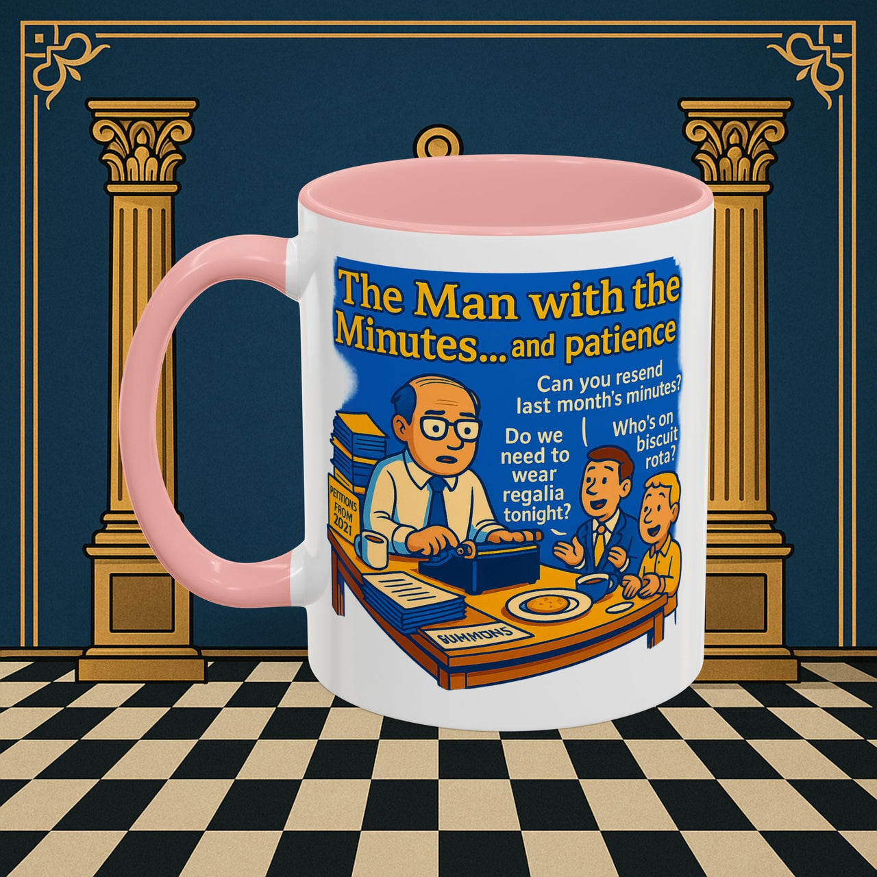 Masonic Mugs - Bureaucratic Blues - Secretary Printify