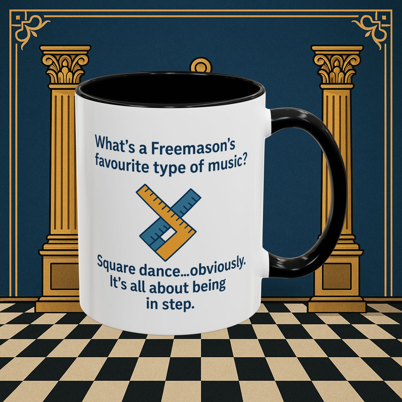 Masonic Mugs Ready to Go – Favourite Type of Music (Accent Coloured 11oz Mug) Printify