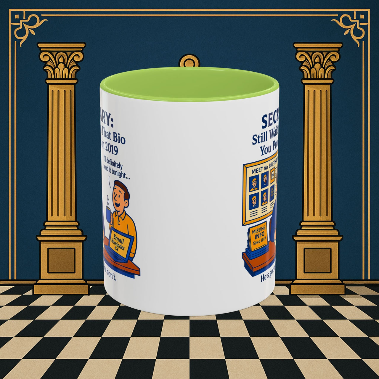 Masonic Mugs - Waiting Game - Secretary Printify