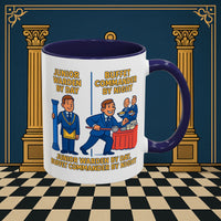 Masonic Mugs - Day/Night Professional: Dual Persona Comic Illustration, Junior Warden Printify
