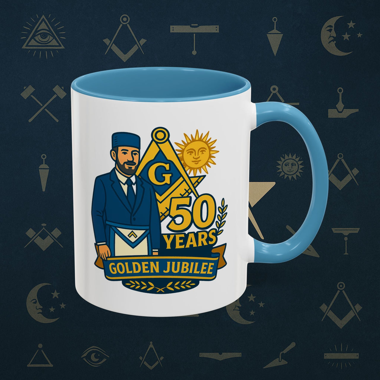 Masonic Mugs - Masonic Golden Jubilee - 50 years anniversary Printify