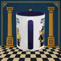 Masonic Mugs - Junior Deacon: Tea Break Truce, Masonic Brotherhood Cartoon, Junior Deacon Printify