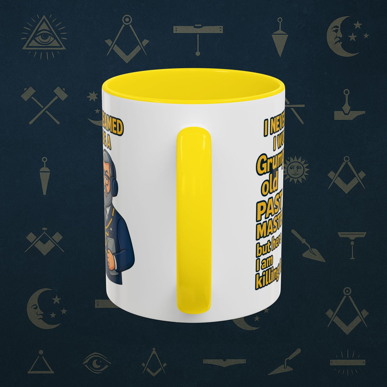 Masonic Mugs – Grumpy Old Past Master (Accent Coloured 11oz Mug) Printify