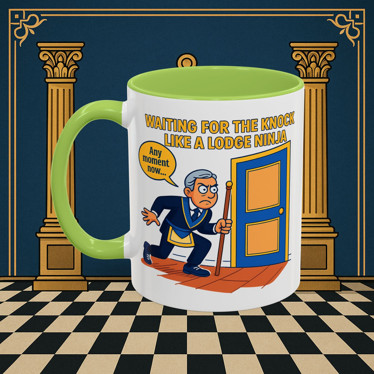 Masonic Mugs - Masonic Anticipation: Lodge Ninja in Waiting, Junior Deacon Printify