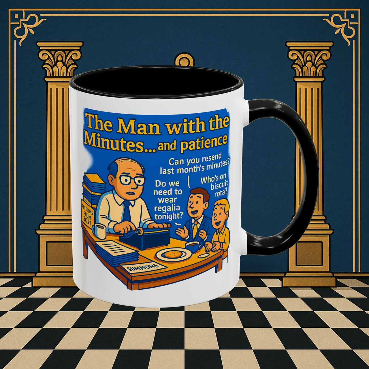 Masonic Mugs - Bureaucratic Blues - Secretary Printify