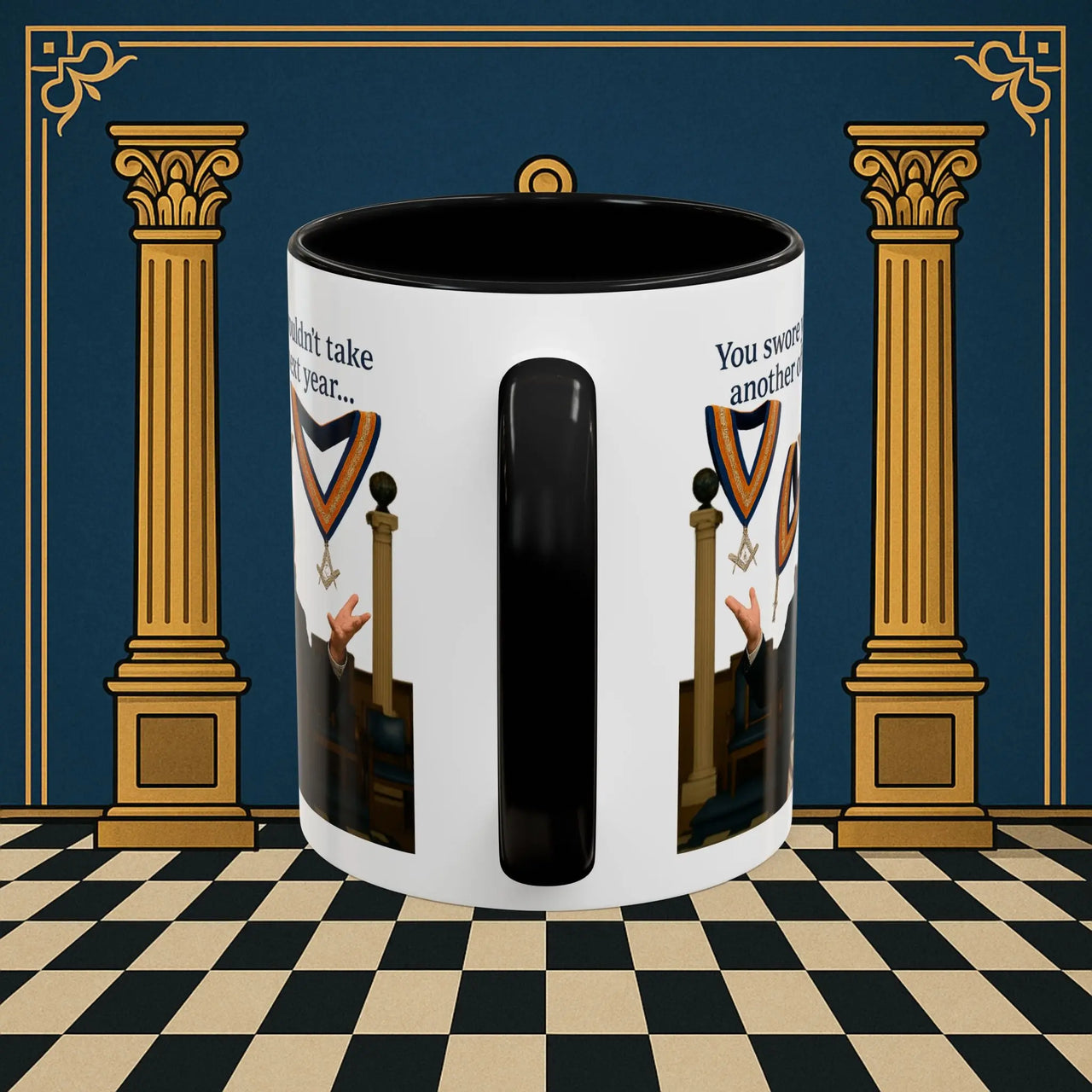 Masonic Mugs Ready to Go – Another Office? Go On Then… (Accent Coloured 11oz Mug) Printify