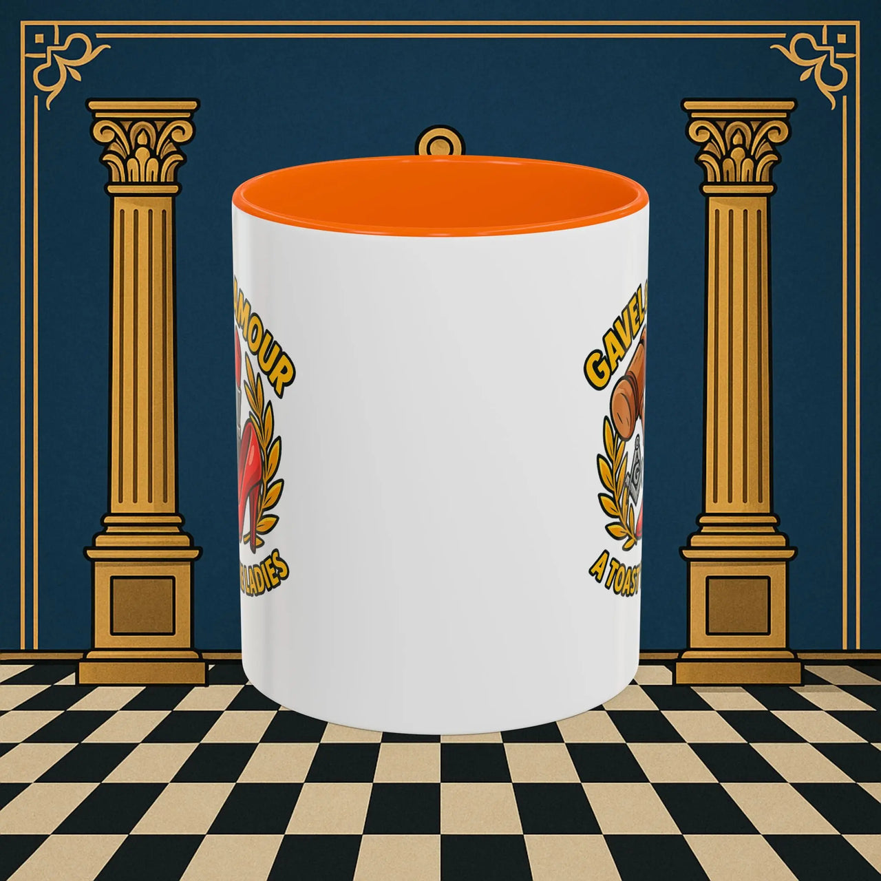 Masonic Mugs – Gavel & Glamour: A Toast to the Ladies (Accent Coloured 11oz Mug) Printify