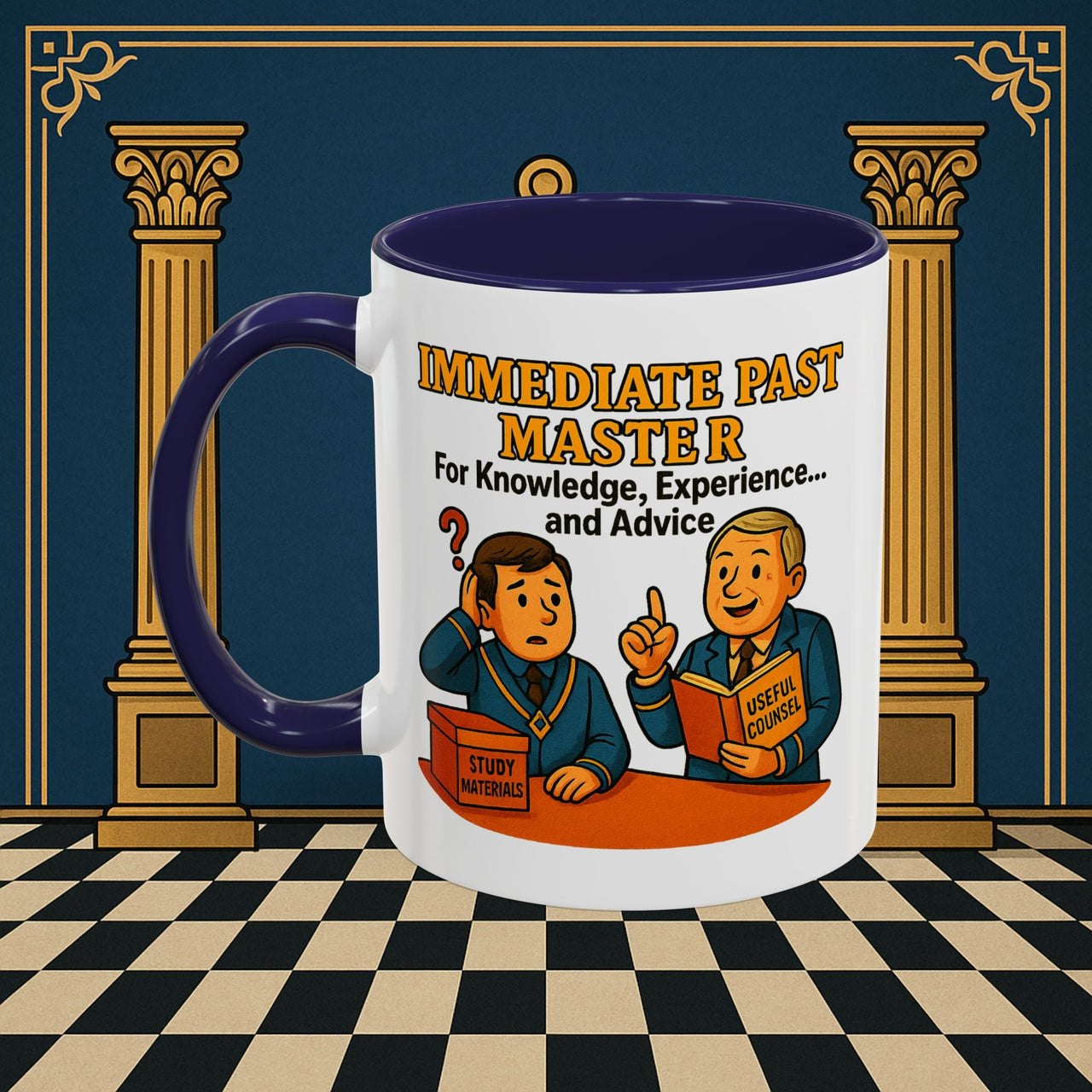 Masonic Mugs - Accent Coloured 11oz Mug - Wisdom Transfer Printify