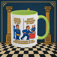 Masonic Mugs - Day/Night Professional: Dual Persona Comic Illustration, Junior Warden Printify
