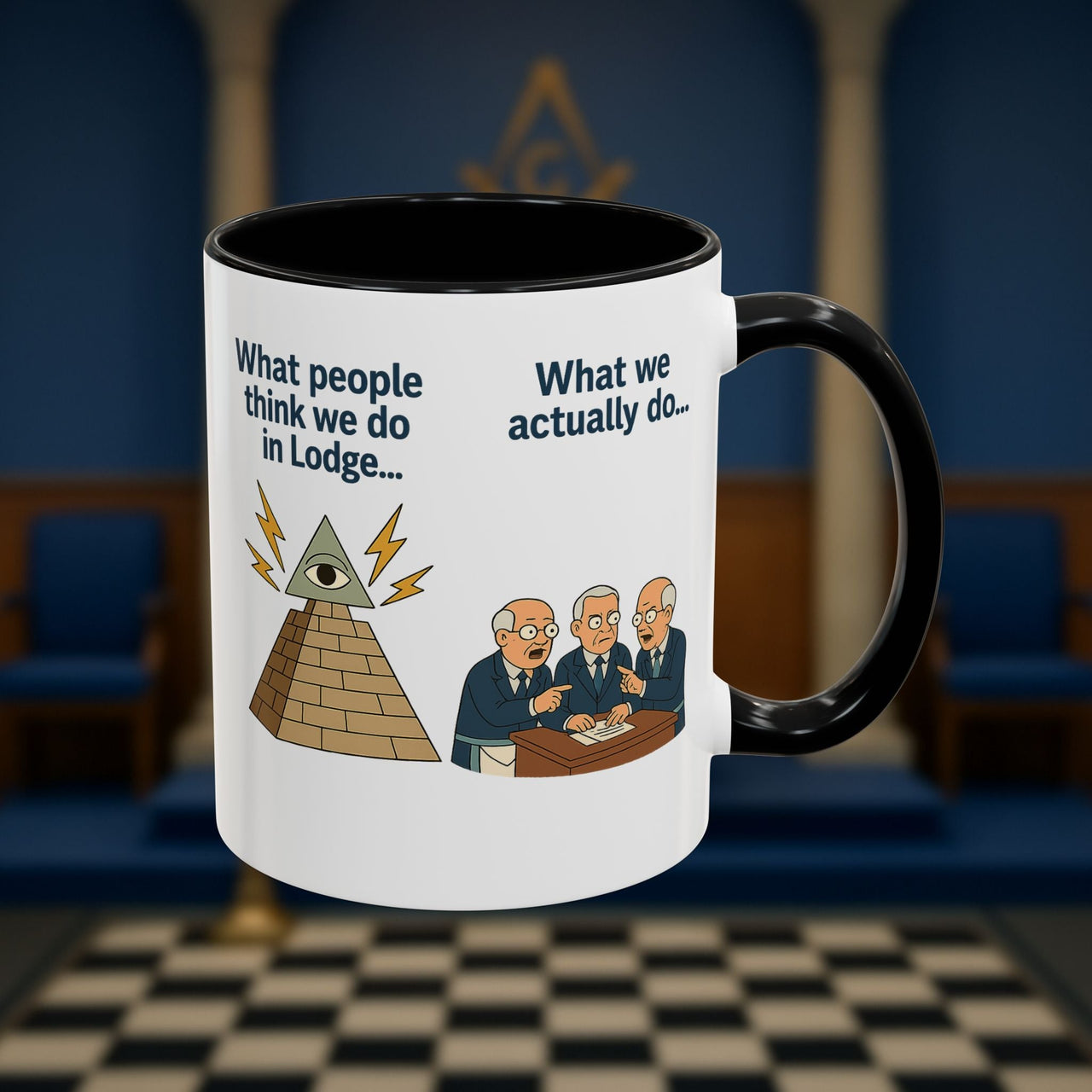 Masonic Mugs Ready to Go – Just for the Ceremony (Accent Coloured 11oz Mug) Printify