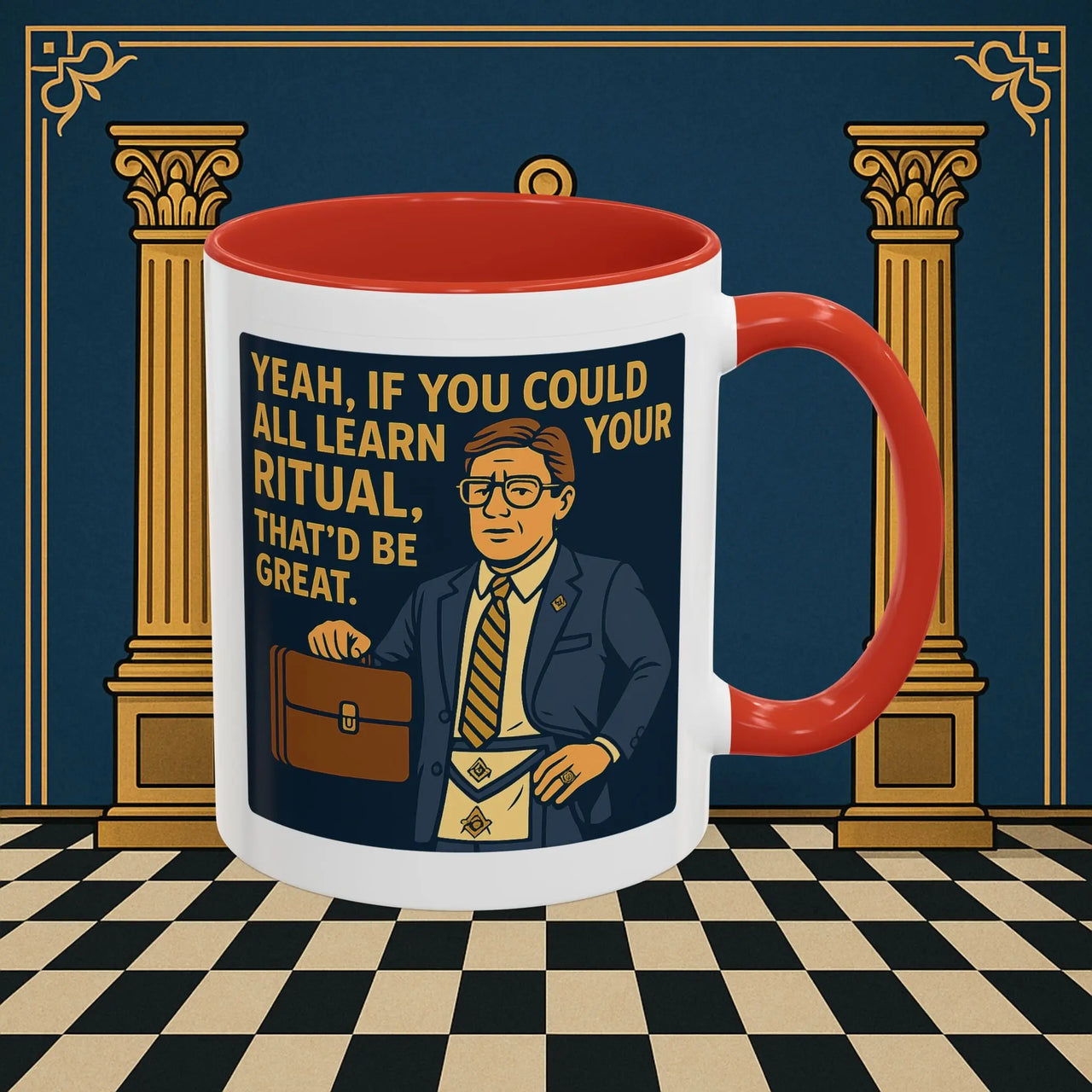 Masonic Mugs Ready to Go – Learn Your Ritual (Accent Coloured 11oz Mug) Printify