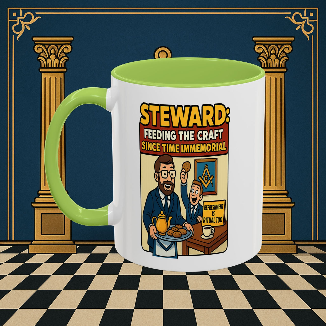 Masonic Mugs - Feeding Freemasonry's Fellowship - Steward Printify