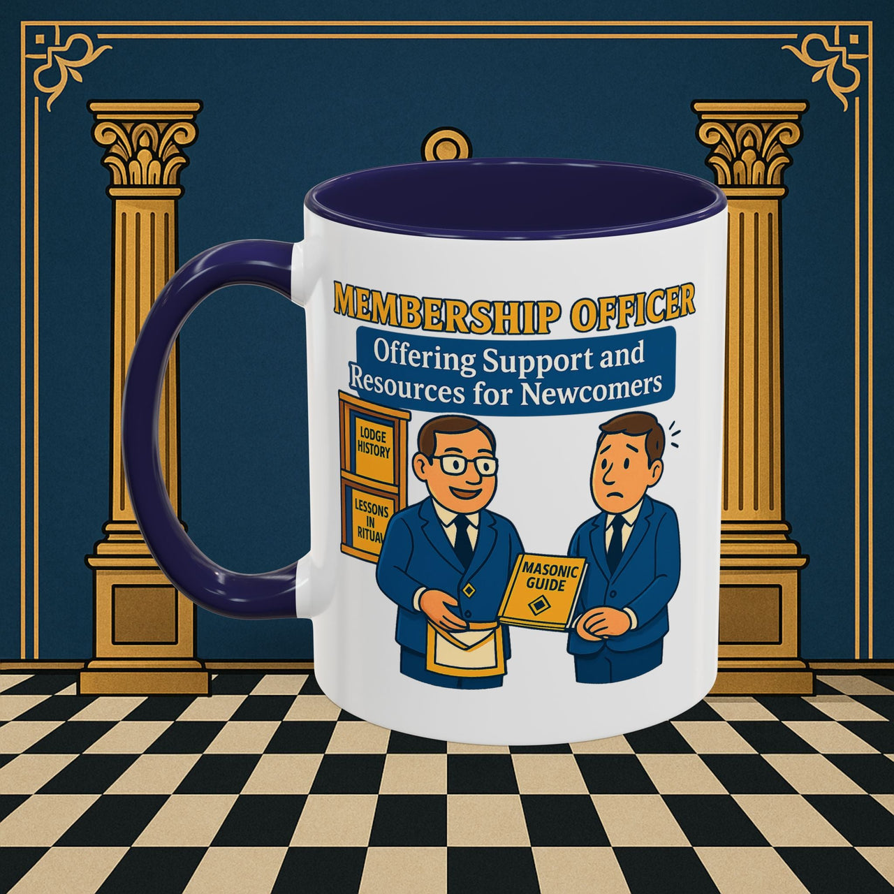 Masonic Mugs - Welcoming New Brothers - Membership Secretary Printify