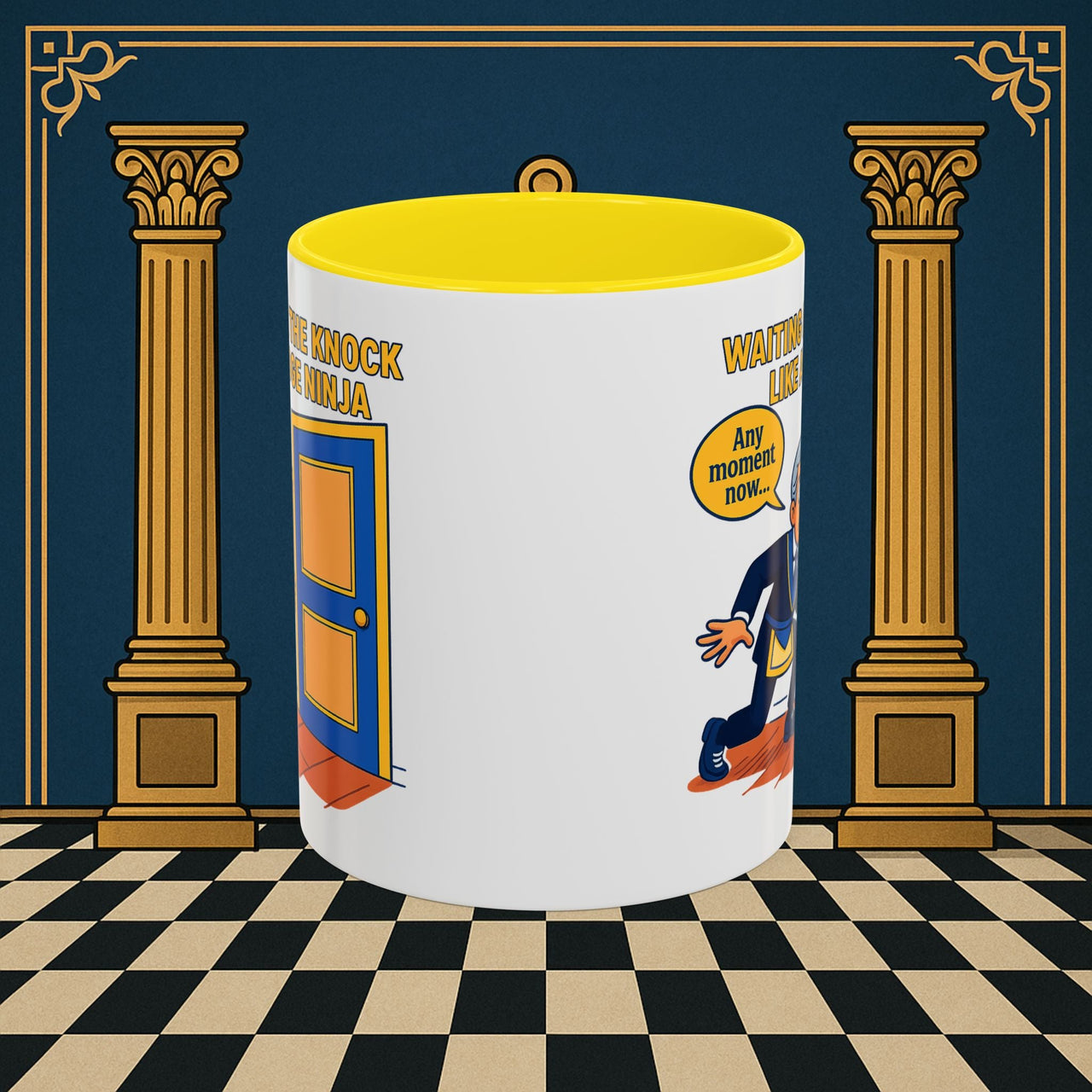 Masonic Mugs - Masonic Anticipation: Lodge Ninja in Waiting, Junior Deacon Printify