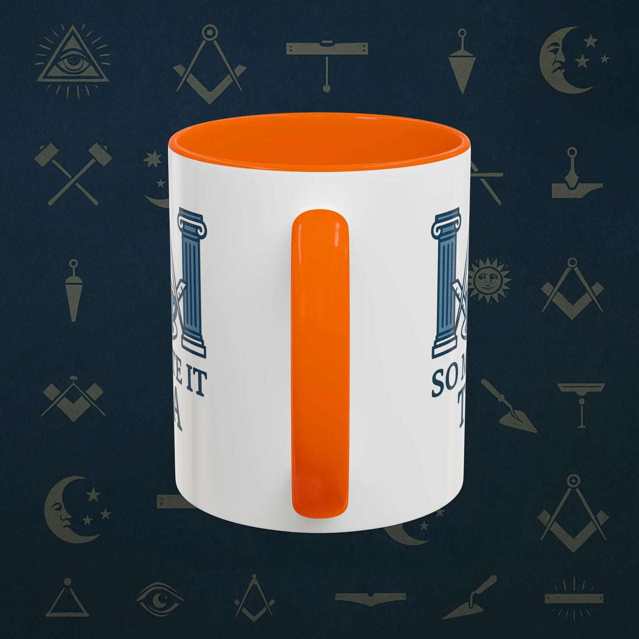Masonic Mugs Ready to Go – So Mote It Tea (Accent Coloured 11oz Mug) Printify
