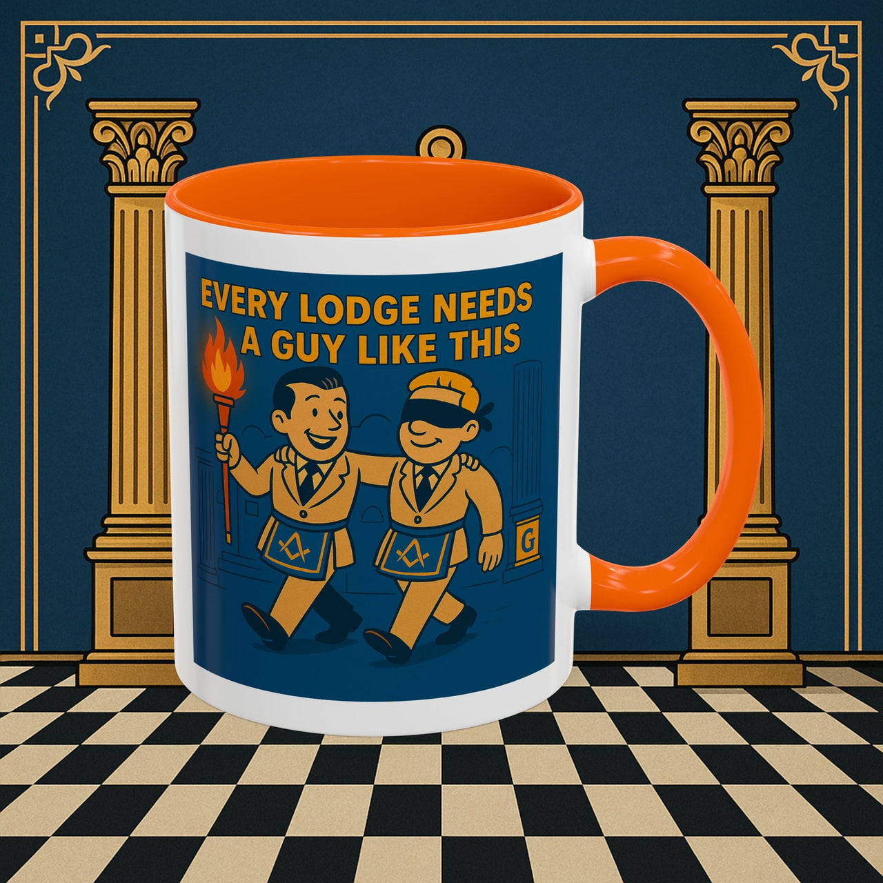 Masonic Mugs Ready to Go – Every Lodge Needs a Guy Like This (Accent Coloured 11oz Mug) Printify