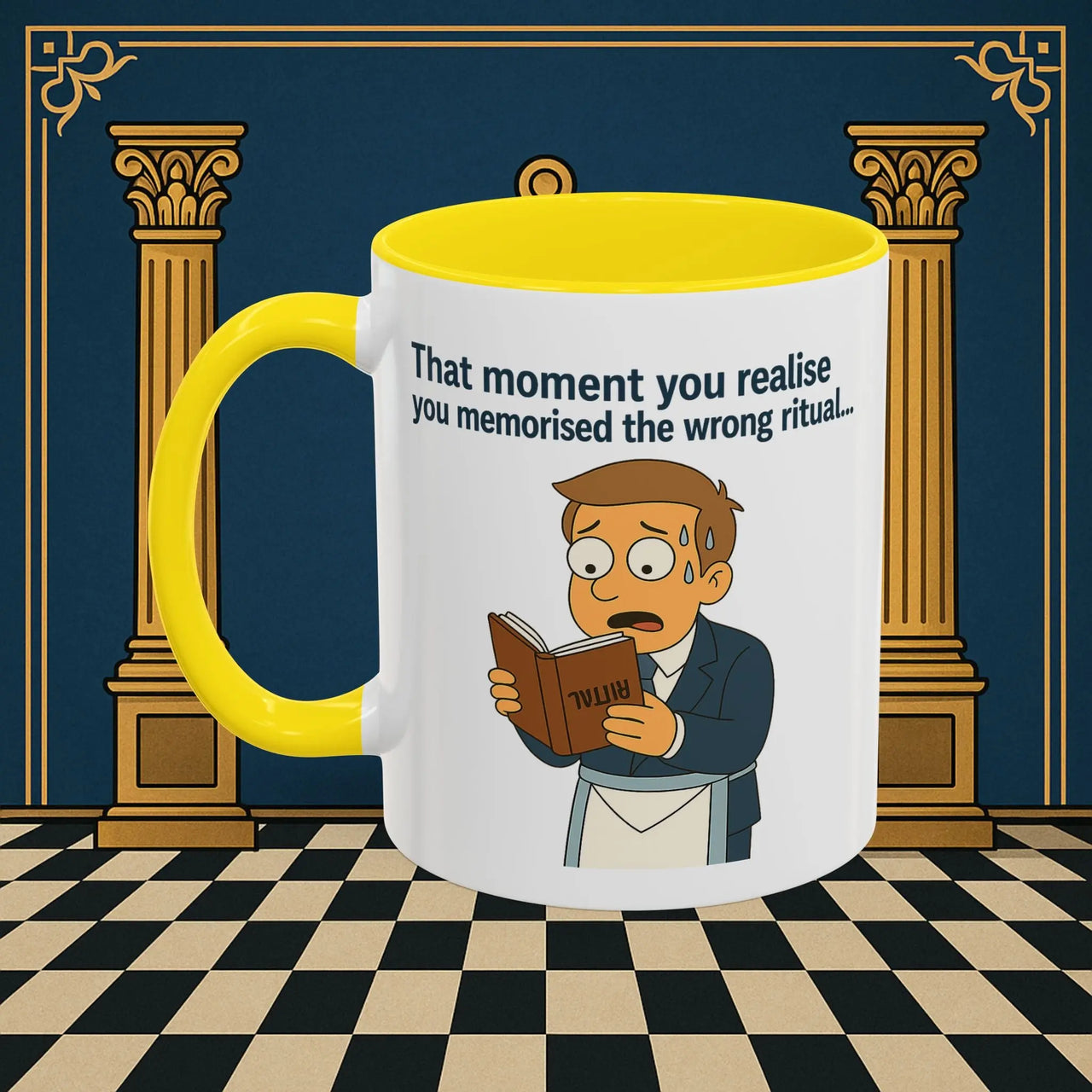 Masonic Mugs Ready to Go – Wrong Ritual (Accent Coloured 11oz Mug) Printify