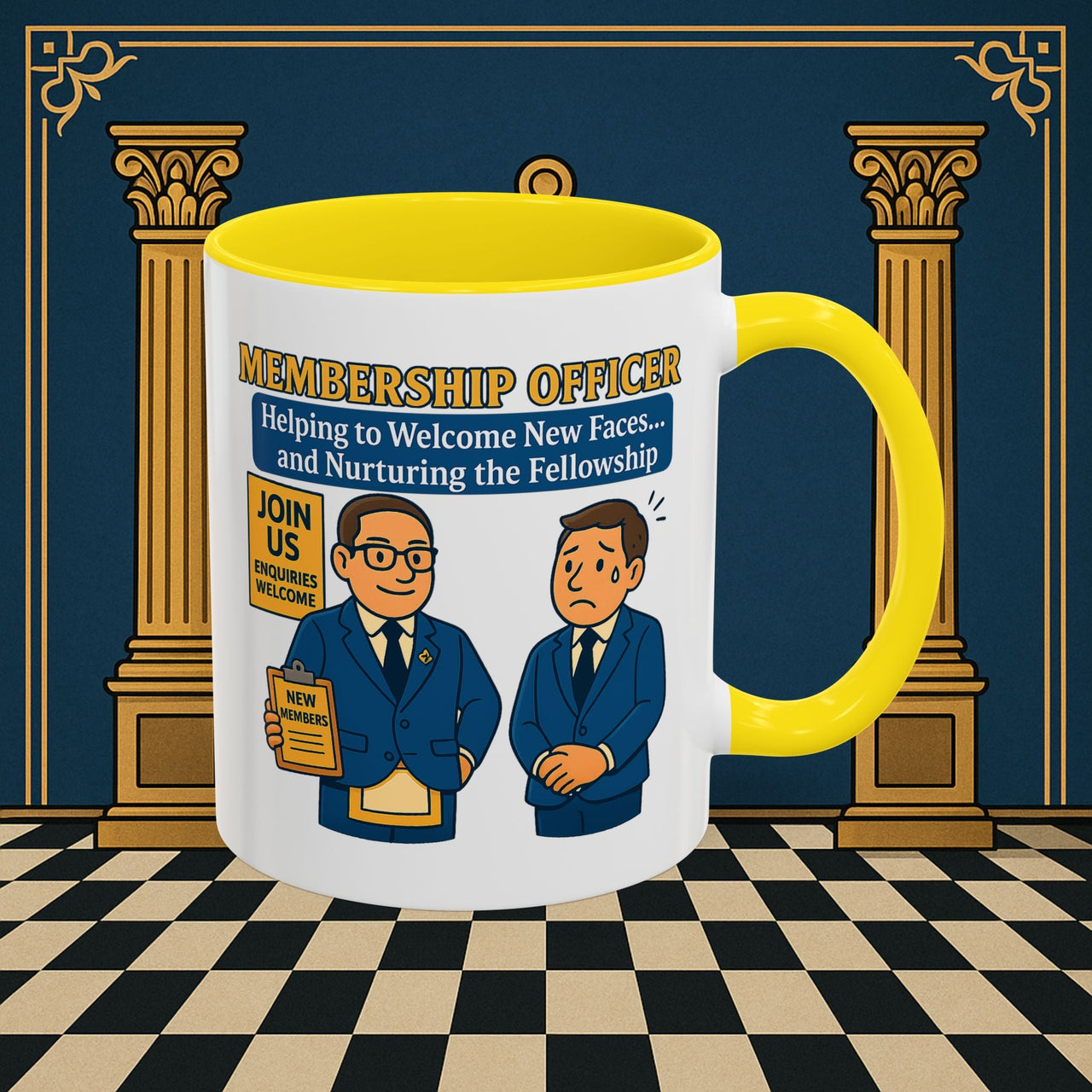 Masonic Mugs - Welcome to the Club - Membership Secretary Printify