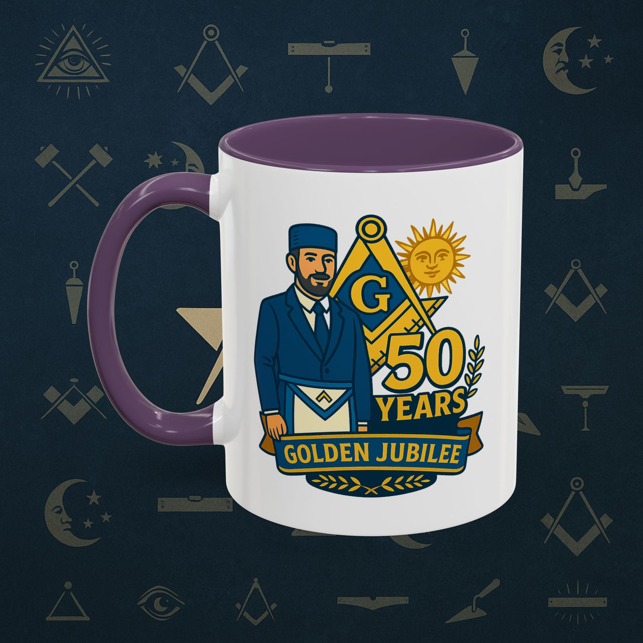Masonic Mugs - Masonic Golden Jubilee - 50 years anniversary Printify