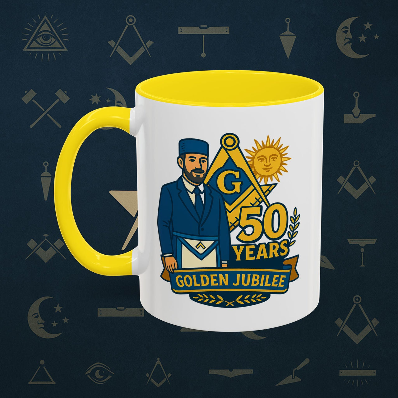 Masonic Mugs - Masonic Golden Jubilee - 50 years anniversary Printify