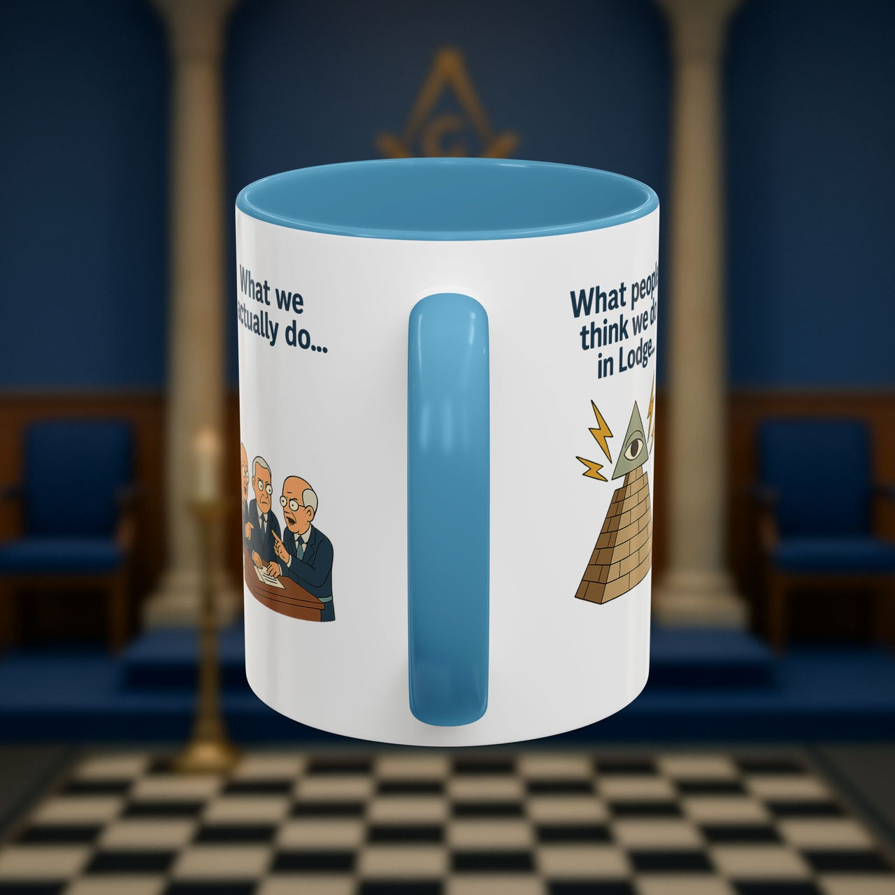 Masonic Mugs Ready to Go – Just for the Ceremony (Accent Coloured 11oz Mug) Printify
