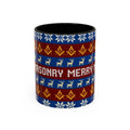 Masonry Merry Coffee Mug — Festive Freemason Holiday Ugly Sweater Design Printify