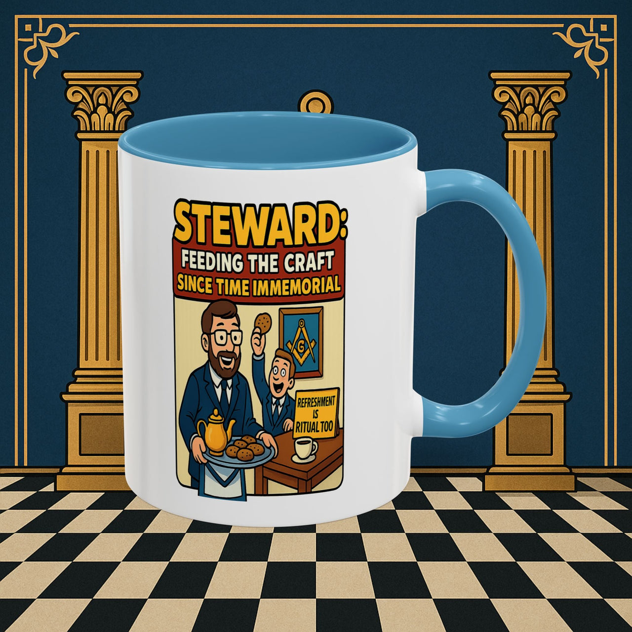 Masonic Mugs - Feeding Freemasonry's Fellowship - Steward Printify